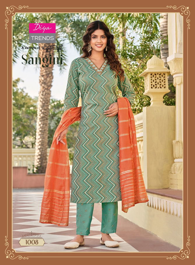 Sangini By Diya Trends Straight Cut Rayon Printed Kurti With Bottom Dupatta Wholesale Shop In Surat